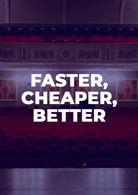 Póster Faster, Better, Cheaper 